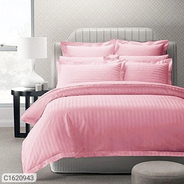 Charmlook *Catalog Name:* Striped Emboss Double Bedsheet Vol-2*Details:*Description: It Has 1 Piece of Double Bedsheet with 2 Pieces of Pillow CoversFabric: Microfiber With EmbossingDimension(L X W in inches); Bedsheet: 90 x 95, Pillow Cover: 17 X 27Work: Striped Thread Count: 140Product Weight (in gm): 600Packaging Dimensions (in cm): 31 x 25 x 4Designs(डिज़ाइन): 3💥 *FREE Shipping* (फ्री श - Multicolour, Standered