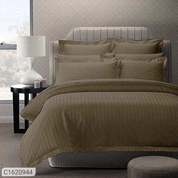 Charmlook *Catalog Name:* Striped Emboss Double Bedsheet Vol-2*Details:*Description: It Has 1 Piece of Double Bedsheet with 2 Pieces of Pillow CoversFabric: Microfiber With EmbossingDimension(L X W in inches); Bedsheet: 90 x 95, Pillow Cover: 17 X 27Work: Striped Thread Count: 140Product Weight (in gm): 600Packaging Dimensions (in cm): 31 x 25 x 4Designs(डिज़ाइन): 3💥 *FREE Shipping* (फ्री श - Multicolour, Standered