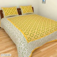 Stylolook *Catalog Name:* Comfort Cotton Printed Double Bedsheets Vol-1*Details:*Package Contains: It has 1 Piece of Kaam Goli Printed Double Bedsheets With 2 Pillow CoversFabric: CottonProduct Size : Bedsheet(L X W In Inch): 90 X 100, Pillow Cover (L X W In Inch): 17 X 27Work: PrintedThread Count: 254Product Weight: 800Package Dimension (L X B X H in cm): 26 x 23 X 8Designs(डिज़ाइन): 3💥 *F - Multicoloured, Standered