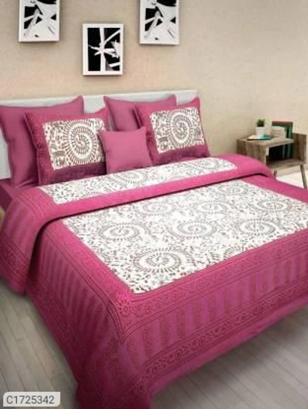 Stylolook *Catalog Name:* Comfort Cotton Printed Double Bedsheets Vol-5*Details:*Package Contains: It has 1 Piece of Kaam Aadimanav Printed Double Bedsheets With 2 Pillow CoversFabric: CottonProduct Size : Bedsheet(L X W In Inch): 90 X 100, Pillow Cover (L X W In Inch): 17 X 27Work: PrintedThread Count: 254Product Weight: 800Package Dimension (L X B X H in cm): 26 x 23 X 8Designs(डिज़ाइन): 5 - Multicolour, standered
