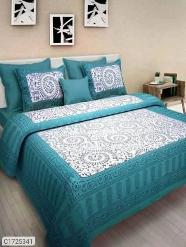 Stylolook *Catalog Name:* Comfort Cotton Printed Double Bedsheets Vol-5*Details:*Package Contains: It has 1 Piece of Kaam Aadimanav Printed Double Bedsheets With 2 Pillow CoversFabric: CottonProduct Size : Bedsheet(L X W In Inch): 90 X 100, Pillow Cover (L X W In Inch): 17 X 27Work: PrintedThread Count: 254Product Weight: 800Package Dimension (L X B X H in cm): 26 x 23 X 8Designs(डिज़ाइन): 5 - Multicolour, standered