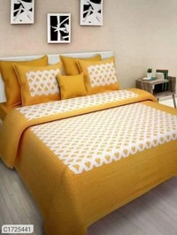 Stylolook *Catalog Name:* Comfort Cotton Printed Double Bedsheets Vol-8*Details:*Package Contains: It has 1 Piece of Kaam BARFI Printed Double Bedsheets With 2 Pillow CoversFabric: CottonProduct Size : Bedsheet(L X W In Inch): 90 X 100, Pillow Cover (L X W In Inch): 17 X 27Work: PrintedThread Count: 254Product Weight: 800Package Dimension (L X B X H in cm): 26 x 23 X 8Designs(डिज़ाइन): 3💥 * - Multicolour, standered
