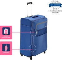 Stylolook America Tourist Ganeva Spinner 79 Cm Blue Expandable Check In Luggage 31 Inch - Navy Blue, Big