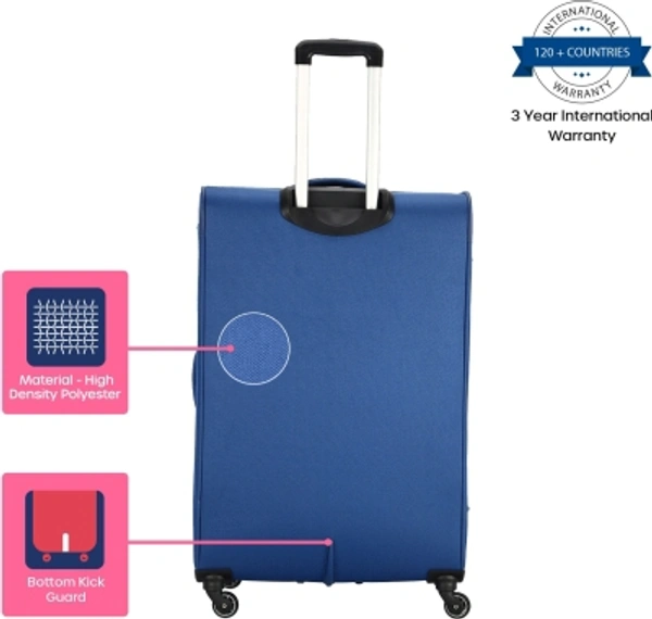 Stylolook America Tourist Ganeva Spinner 79 Cm Blue Expandable Check In Luggage 31 Inch - Navy Blue, Big