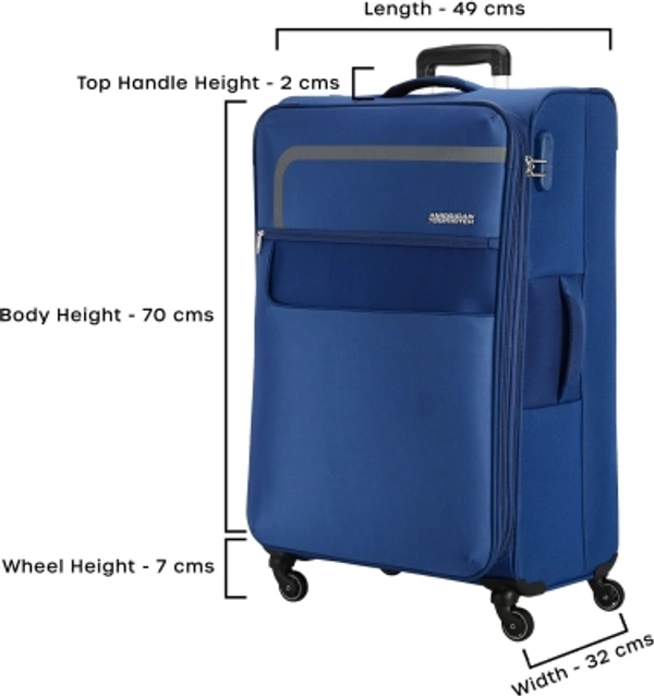 Stylolook America Tourist Ganeva Spinner 79 Cm Blue Expandable Check In Luggage 31 Inch - Navy Blue, Big
