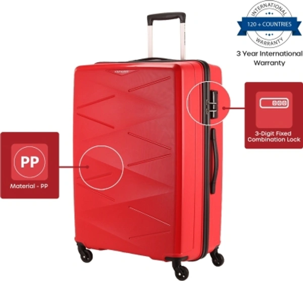 Stylolook Trolley Luggage Check In Luggage 27 Inch - Red, large