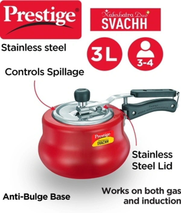 Prestige Naksara Stylo Pressure Cooke - Red, Free
