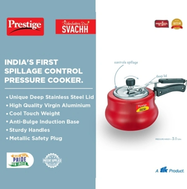 Prestige Naksara Stylo Pressure Cooke - Red, Free