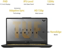 ASUS TUF Gaming A17 Ryzen 7 Octa Core 4800H - (16 GB/1 TB HDD/256 GB SSD/Windows 10 Home/6 GB Graphics/NVIDIA GeForce GTX 1660 Ti/120 Hz) FA706IU-H7220T Gaming LaptopNVIDIA GeForce GTX 1660 Ti17.3 inch Full HD LED Backlit Anti-glare IPS-Level Display (250 nits Brightness, 800:1 Contrast, 45% NTSC, 67% sRGB, 50% Adobe, 170/170 Viewing Angle, 120 Hz Refresh Rate, 16:9 Aspect Ratio)Li - Black, king