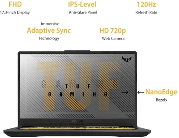 ASUS TUF Gaming A17 Ryzen 7 Octa Core 4800H - (16 GB/1 TB HDD/256 GB SSD/Windows 10 Home/6 GB Graphics/NVIDIA GeForce GTX 1660 Ti/120 Hz) FA706IU-H7220T Gaming LaptopNVIDIA GeForce GTX 1660 Ti17.3 inch Full HD LED Backlit Anti-glare IPS-Level Display (250 nits Brightness, 800:1 Contrast, 45% NTSC, 67% sRGB, 50% Adobe, 170/170 Viewing Angle, 120 Hz Refresh Rate, 16:9 Aspect Ratio)Li - Black, king