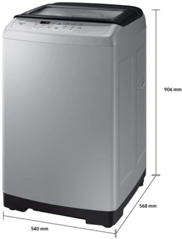 Samsung SAMSUNG 6.5 kg Diamond Drum feature Fully Automatic Top Load SilverColor: Imperial Silver, Silver, Sparkling Grey, Imperial SilverCapacity: 6.2 kg, 6.5 kg, 7 kg, 7.5 kgStar Rating: 3, Non-RatedFully Automatic Top Load Washing Machines are ergonomically friendly and provide great wash quality680 rpm  : Higher the spin speed, lower the drying time3 Star Rating6.5 kg10 Days Replacemen - white, standered
