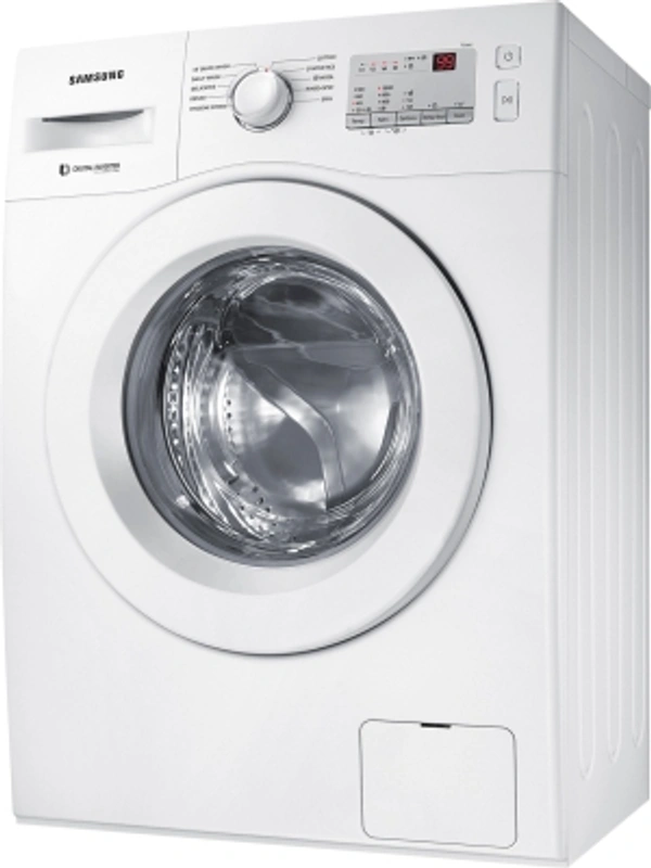 Samsung6 Kg SAMSUNG 6 kg 5 Star Inverter with Hygiene Steam Fully Automatic Front Load with In-built Heater WhiteColor: DA Silver, WhiteFully Automatic Front Load Washing Machines have Great Wash Quality with very less running cost1000 rpm  : Higher the spin speed, lower the drying time5 Star Rating6 kg10 Days Replacement Policy, No questions asked. - white, standered