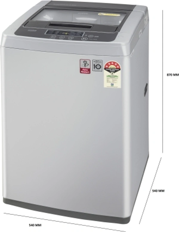 लग6.5Kg LG 6.5 kg 5 Star Inverter Fully Automatic Top Load SilverFully Automatic Top Load Washing Machines are ergonomically friendly and provide great wash quality780 rpm  : Higher the spin speed, lower the drying time5 Star Rating6.5 kg10 Days Replacement Policy, No questions asked. - Light Grey, standered