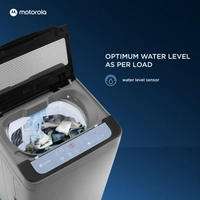 Motorola 6KG MOTOROLA 6 kg 5 Star Fully Automatic Top Load GreyCapacity: 6 kg, 6.5 kg, 7.5 kg, 8 kg, 10.5 kgConnectivity: Non-WiFi, WiFi EnabledFully Automatic Top Load Washing Machines are ergonomically friendly and provide great wash quality700 rpm  : Higher the spin speed, lower the drying timeNumber of wash programs - 85 Star Rating6 kg10 Days Replacement Policy, No questions asked. - light Grey, standered