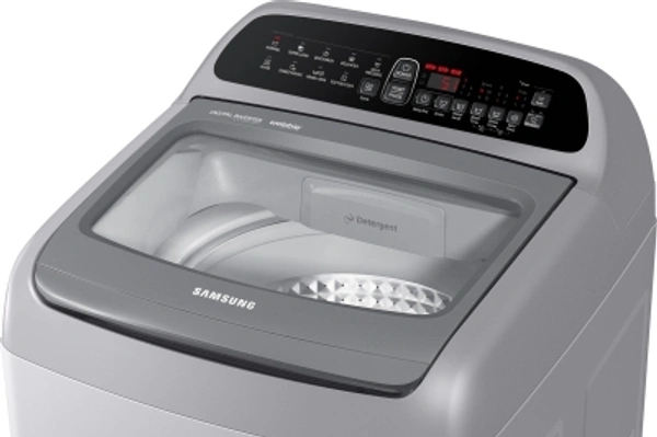 Samsung 7 KG SAMSUNG 7 kg 5 Star Inverter with Diamond Drum Fully Automatic Top Load SilverColor: Imperial Silver, Light Grey, Mangolia PlumCapacity: 6.5 kg, 7 kg, 8 kgFully Automatic Top Load Washing Machines are ergonomically friendly and provide great wash quality750 rpm  : Higher the spin speed, lower the drying time5 Star Rating7 kg10 Days Replacement Policy, No questions asked. - light Grey, standered