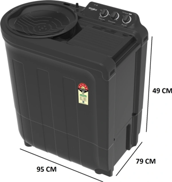 Whirlpool 7.5 Kg Whirlpool 7.5 kg 5 Star, Ace Wash Station Semi Automatic Top Load GreyColor: Coral Red, Grey Dazzle, Tulip PinkCapacity: 7.2 kg, 7.5 kg, 8.2 kgStar Rating: 5, Non-RatedSemi Automatic Top Load1400 rpm  : Higher the spin speed, lower the drying timeNumber of wash programs - 35 Star Rating7.5 kg10 Days Replacement Policy, No questions asked.Hurry, Only 4 left! - Dark Grey, standered