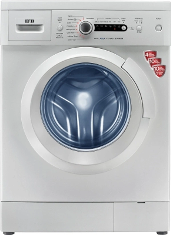 IFB6 KG IFB 6 kg 5 Star Aqua Energie, Laundry Add, Tub Clean, Fully Automatic Front Load with In-built Heater WhiteColor: Silver, WhiteFully Automatic Front Load Washing Machines have Great Wash Quality with very less running cost800 rpm  : Higher the spin speed, lower the drying timeNumber of wash programs - 8 : With higher wash programs-Wash a variety of fabrics5 Star Rating6 kg10 Days R - white, standered