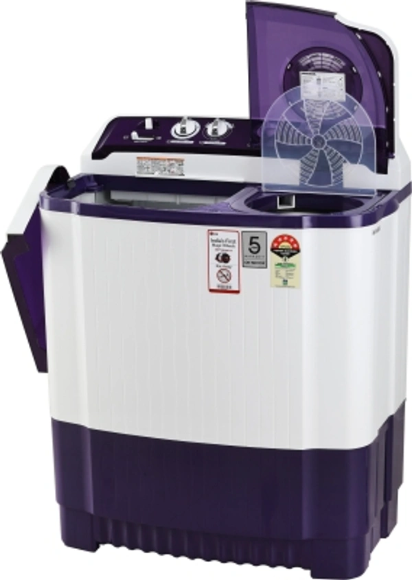 लग 8 Kg 5 Star Semi Auto LG 8 kg 5 star Semi Automatic Top Load Purple, WhiteColor: Dark Gray, PurpleSemi Automatic Top Load1350 rpm  : Higher the spin speed, lower the drying timeNumber of wash programs - 45 Star Rating8 kg10 Days Replacement Policy, No questions asked. - white, standered