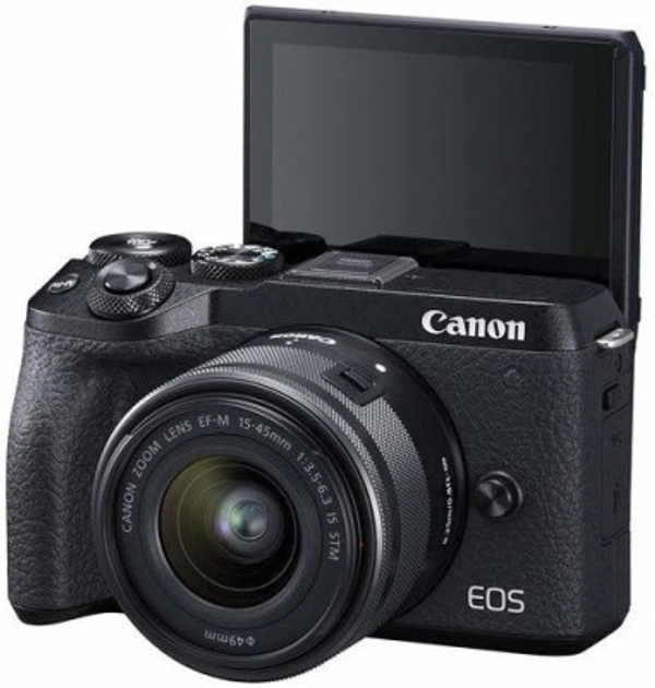 Canon m 6 Canon M6 Mark II Mirrorless Camera with 15-45 lensEffective Pixels: 32.5 MPSensor Type: CMOSWiFi Available4K7 Days Replacement Policy, No questions asked. - Black, standered
