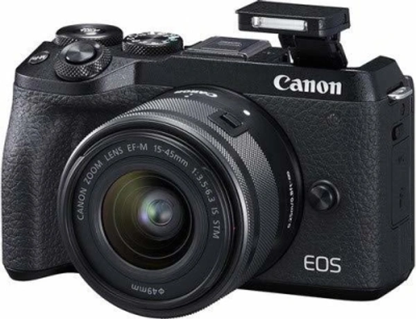 Canon m 6 Canon M6 Mark II Mirrorless Camera with 15-45 lensEffective Pixels: 32.5 MPSensor Type: CMOSWiFi Available4K7 Days Replacement Policy, No questions asked. - Black, standered