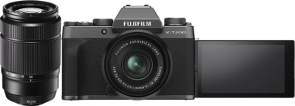 Fujifilm X Series FUJIFILM X Series X-T200 Mirrorless Camera Body with 15-45 mm + 50-230 mm Dual Lens KitVariant: Body with 15-45 mm + 50-230 mm Dual Lens Kit, Body with 15-45 mm LensColor: Black, Black, Grey, Gold, Grey, SilverEffective Pixels: 24.2 MPSensor Type: CMOSWiFi Available4K7 Days Replacement Policy, No questions asked.Hurry, Only 6 left! - Black, standered