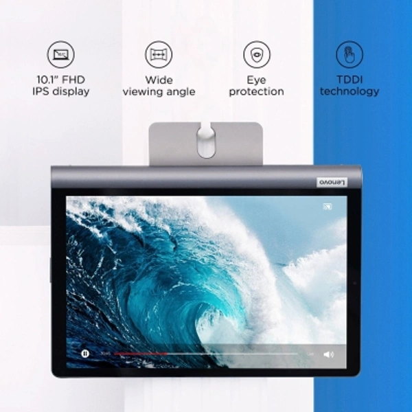 Lenovo Yoga Smart Tab with Google Assistant 4 GB RAM 64 GB ROM 10.1 inch with Wi-Fi+4G Tablet (Iron Grey)Connectivity: Wi-Fi+4GStorage: 64 GB4 GB RAM | 64 GB ROM | Expandable Upto 256 GB25.65 cm (10.1 inch) Full HD Display8 MP Primary Camera | 5 MP FrontAndroid 10 | Battery: 7000 mAh Lithium PolymerVoice Call (Single Sim, LTE)Processor: Qualcomm Snapdragon 439 Octa Core (4 x A53 at - Black, standered
