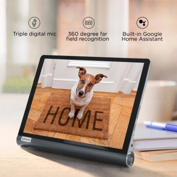 Lenovo Yoga Smart Tab with Google Assistant 4 GB RAM 64 GB ROM 10.1 inch with Wi-Fi+4G Tablet (Iron Grey)Connectivity: Wi-Fi+4GStorage: 64 GB4 GB RAM | 64 GB ROM | Expandable Upto 256 GB25.65 cm (10.1 inch) Full HD Display8 MP Primary Camera | 5 MP FrontAndroid 10 | Battery: 7000 mAh Lithium PolymerVoice Call (Single Sim, LTE)Processor: Qualcomm Snapdragon 439 Octa Core (4 x A53 at - Black, standered