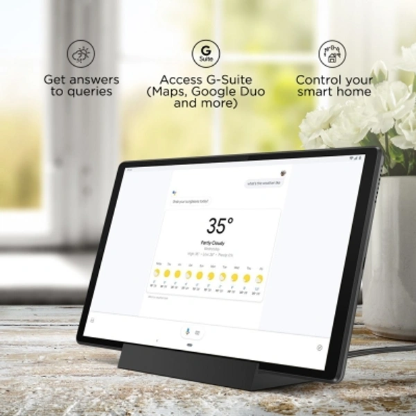 Lenovo Smart Tab M10 FHD Plus (2nd Gen) with Google Assistant 4 GB RAM 128 GB ROM 10.3 inch with Wi-Fi+4G Tablet (Iron Grey)Connectivity: Wi-Fi+4GStorage: 128 GB4 GB RAM | 128 GB ROM | Expandable Upto 256 GB26.16 cm (10.3 inch) Full HD Display8 MP Primary Camera | 5 MP FrontAndroid 10.0 (Pie) | Battery: 5000 mAhProcessor: MediaTek Helio P22T Octa Core (4 x A53 at 2.3 GHz, 4 x A53 a - Black, standered