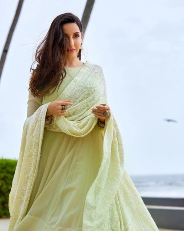 Stylolook Online Payment 🌹 Stylolook Gown With Dupatta - Multicoulor, Free