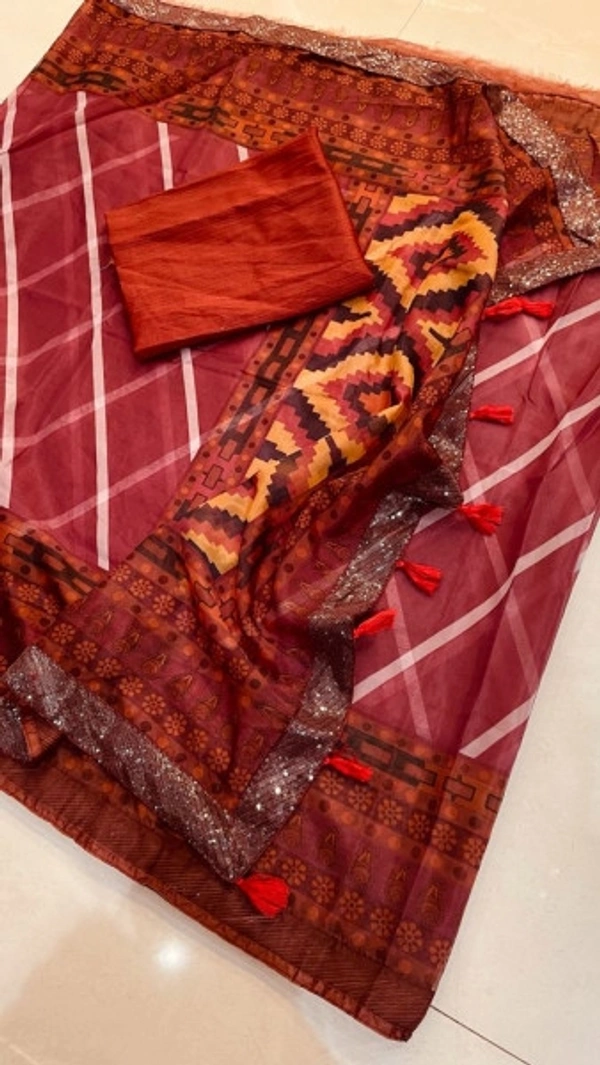 Charmlook Online Payment 🌹 Partyware Saree - Multicoulor, Free