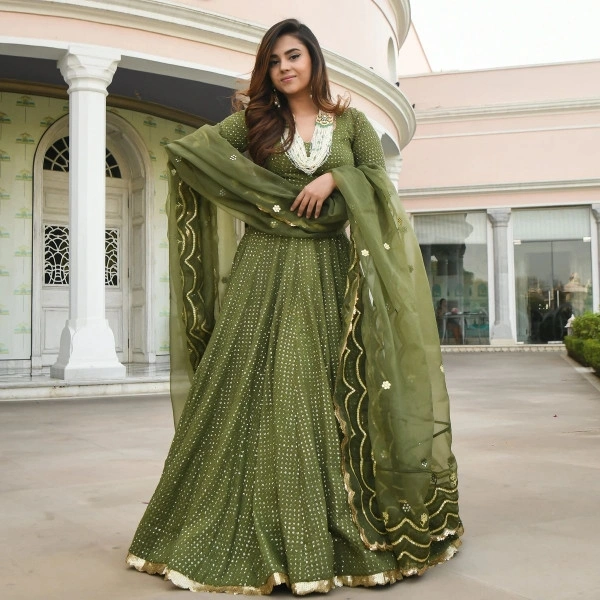Stylolook Online Payment 🌹 Partyware Lehanga Cholli - Light Green, Free