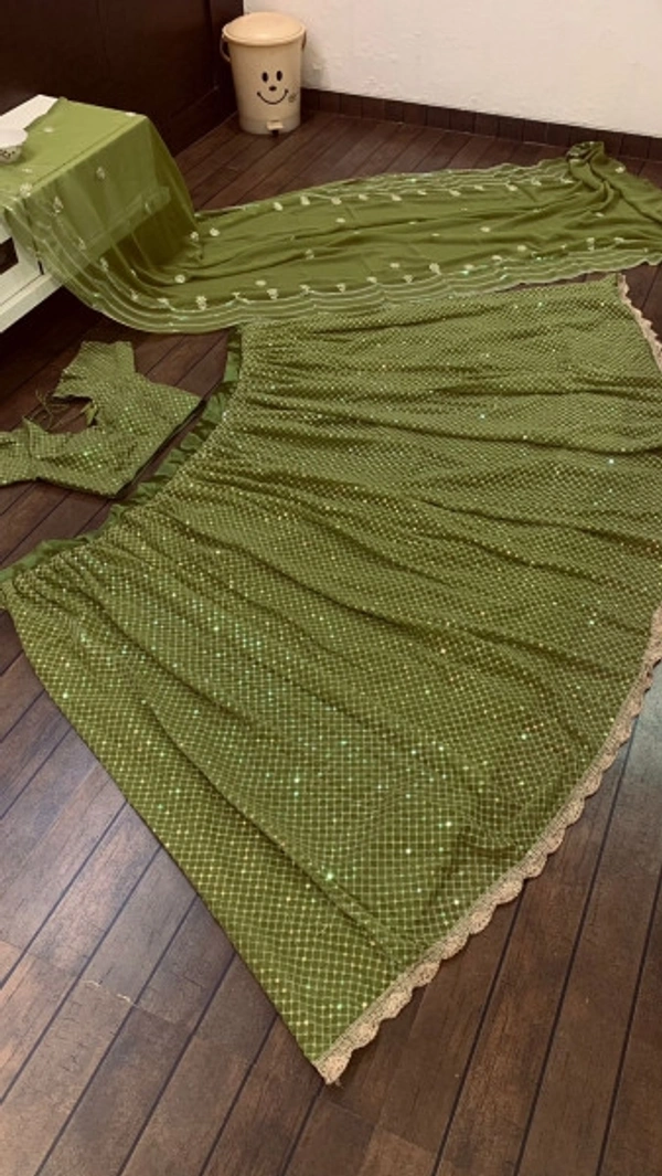 Stylolook Online Payment 🌹 Partyware Lehanga Cholli - Light Green, Free