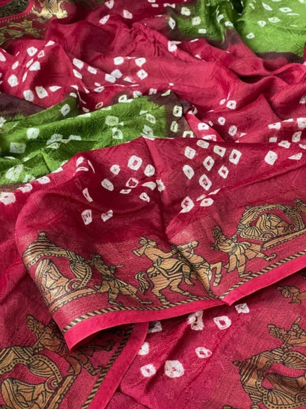 Stylolook Online Payment 🌹 Bandni Saree - Multicoulor, Free