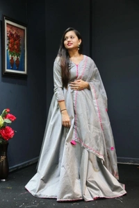 Charmlook Online Payment 🌹 Beautico Look Gown - light silver colour, Free