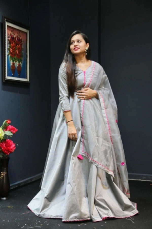 Charmlook Online Payment 🌹 Beautico Look Gown - light silver colour, Free
