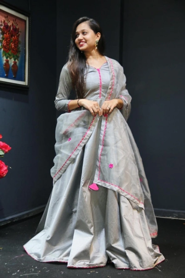 Charmlook Online Payment 🌹 Beautico Look Gown - light silver colour, Free