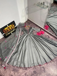 Charmlook Online Payment 🌹 Beautico Look Gown - light silver colour, Free