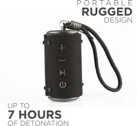 boat stone grenade 5W boAt Stone Grenade 5 W Portable Bluetooth SpeakerPower Output(RMS): 5 WPower Source: BatteryBattery life: 7 hrs | Charging time: 2 hrsBluetooth Version: 5Wireless range: 10 mWireless music streaming via BluetoothMemory Card SlotBuilt-in mic for hands free callingIPX 6 splashproof- Enjoy music even in the shower/ rainUsing simple touch controls change music tracks and control volume - Black, standered