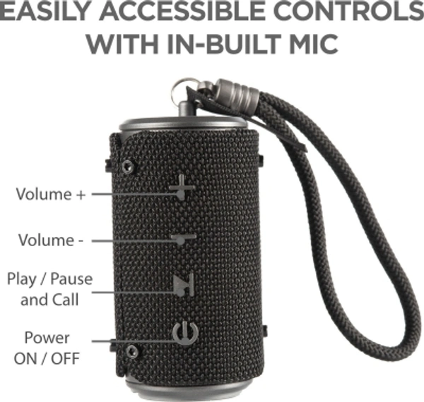 boat stone grenade 5W boAt Stone Grenade 5 W Portable Bluetooth SpeakerPower Output(RMS): 5 WPower Source: BatteryBattery life: 7 hrs | Charging time: 2 hrsBluetooth Version: 5Wireless range: 10 mWireless music streaming via BluetoothMemory Card SlotBuilt-in mic for hands free callingIPX 6 splashproof- Enjoy music even in the shower/ rainUsing simple touch controls change music tracks and control volume - Black, standered