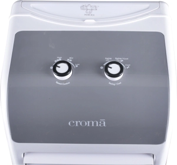 Caroma 29 L Croma 29 L Tower Air CoolerColor: Grey, WhiteCapacity: 29 LCooling Area: 280 sq ftAir Throw: 28 ftHeight: 113 cmTank Capacity: 29 LPower Consumption - Cooling: 155 W3 Speed SettingsType: Tower7 Days Replacement Policy, No questions asked. - white, standered