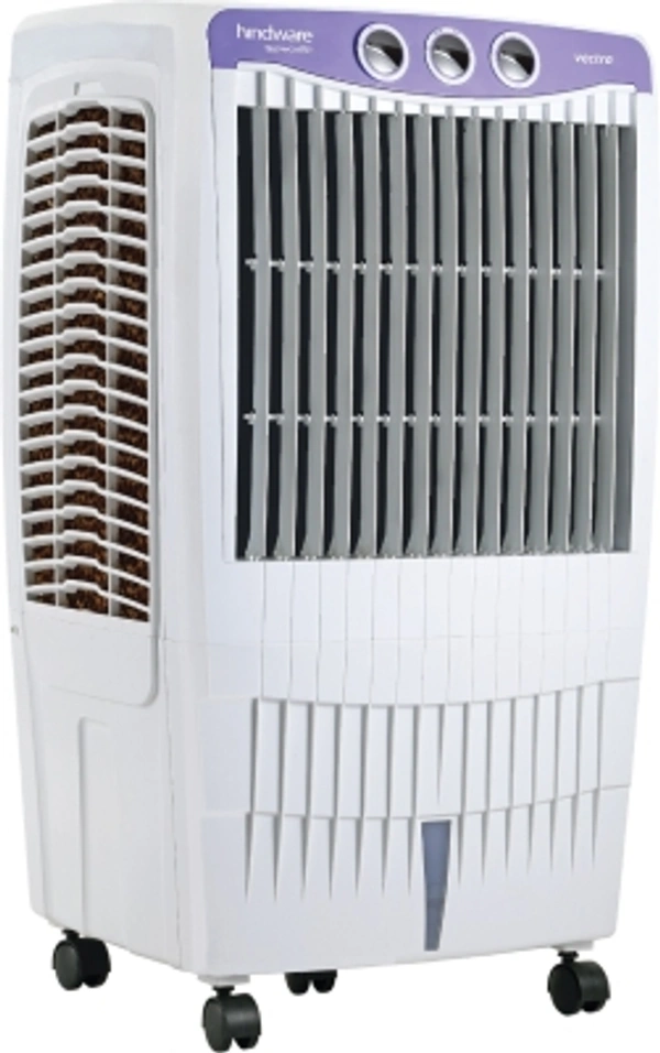 Hindware 85 L Desert Air CoolerColor: LavenderCapacity: 85 LCooling Area: 450 sqftAir Throw: 40 ftHeight: 1100 mmTank Capacity: 85 LPower Consumption - Cooling: 200 W3 Speed SettingsType: Desert7 Days Replacement Policy, No questions asked. - Multicoulor, standered