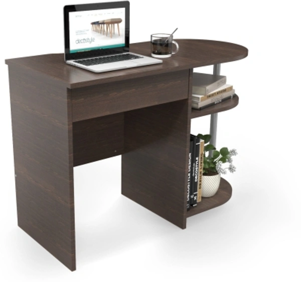 Charmlook HomeStrap Trends Engineered Wood Study TableColor: Urban Teak, WengeMaterial: Particle BoardConfiguration: StraightHeight x Width: 74.9 cm x 102.6 cm (2 ft 5 in x 3 ft 4 in)Storage IncludedKnock Down - Delivered in non-assembled pieces, installation by service partner10 Days Replacement Policy, No questions asked.Hurry, Only 2 left! - Brown, standered