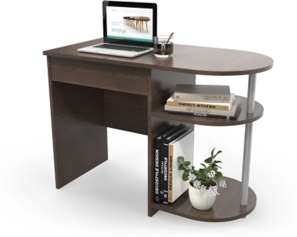 Charmlook HomeStrap Trends Engineered Wood Study TableColor: Urban Teak, WengeMaterial: Particle BoardConfiguration: StraightHeight x Width: 74.9 cm x 102.6 cm (2 ft 5 in x 3 ft 4 in)Storage IncludedKnock Down - Delivered in non-assembled pieces, installation by service partner10 Days Replacement Policy, No questions asked.Hurry, Only 2 left! - Brown, standered