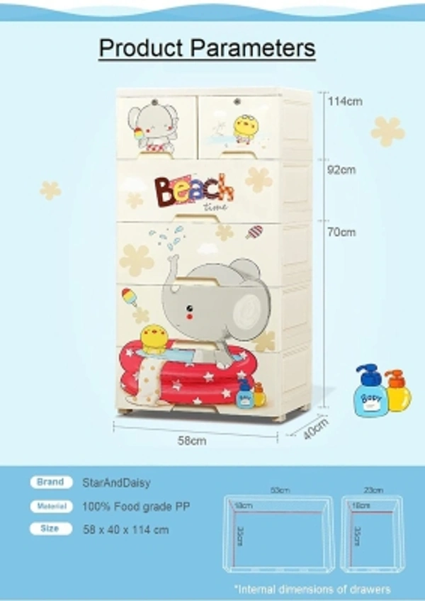 Charmlook Kids Charmlook Brand Almirah - Multicoulor, standard