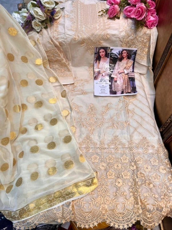 Charmlook Ladies VIP Pakistani Designer Suit - Multicolour, Free