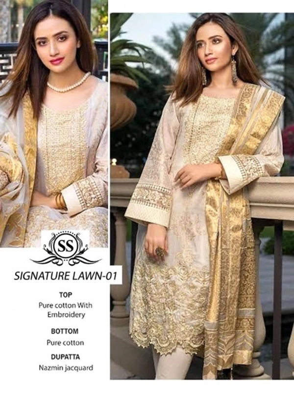 Charmlook Ladies VIP Pakistani Designer Suit - Multicolour, Free