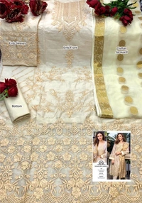 Charmlook Ladies VIP Pakistani Designer Suit - Multicolour, Free