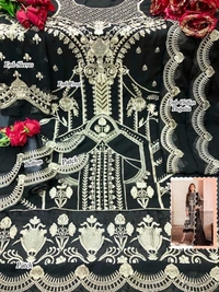 Stylolook Ladies' Eid' special Vvip Suit - Black, Free