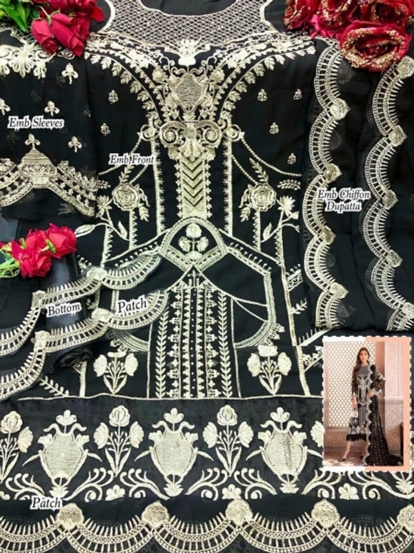 Stylolook Ladies' Eid' special Vvip Suit - Black, Free