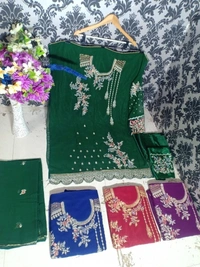 Stylolook Ladies Designer Pakistani Suit - Multicolour, Free